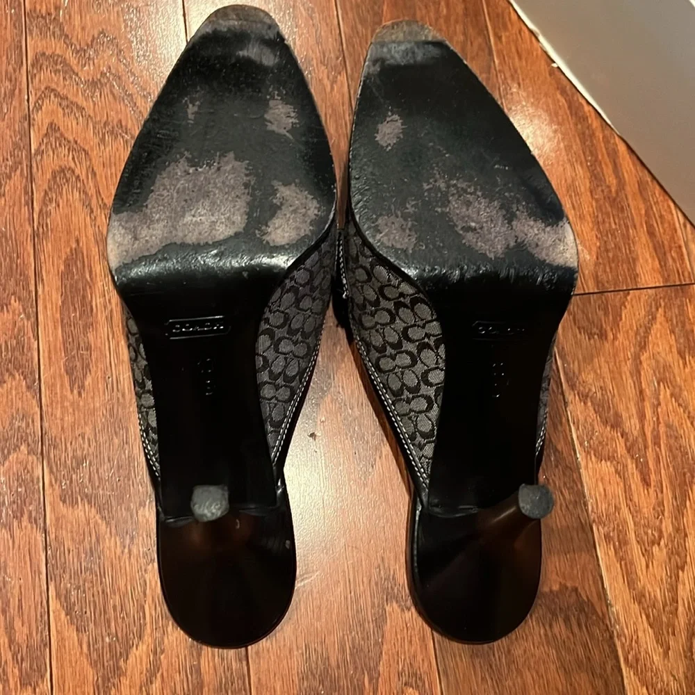 Coach monogram logo mule sz 10 black and white - Picture 3 of 5